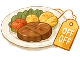 OFF札の付いた料理プレートのアイコン
