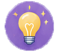 ひらめきを表す電球のアイコン